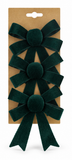 Velvet Christmas Bows 9 x 11cm - 3 Pack