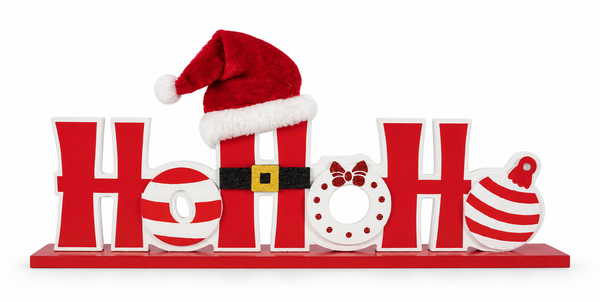 Christmas Table Sign with Santa Hat