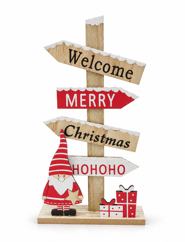Santa Greetings Tabletop Sign – 29 cm