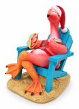 Resin Beach Flamingo Christmas Decoration