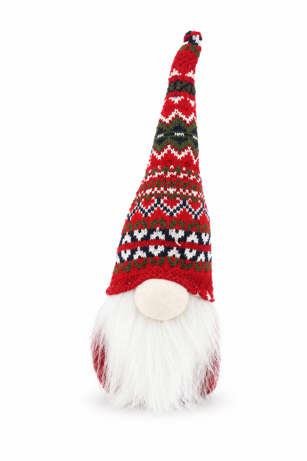 Vintage Knitted Christmas Gnome – 30cm