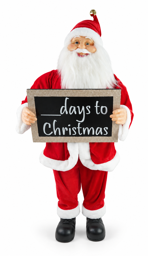Santa Statue with Christmas Countdown Board – 90cm