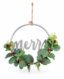 Mistletoe Merry Half Wreath 26 cm
