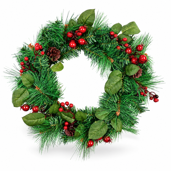 Holly and Berry Christmas Wreath 45 cm
