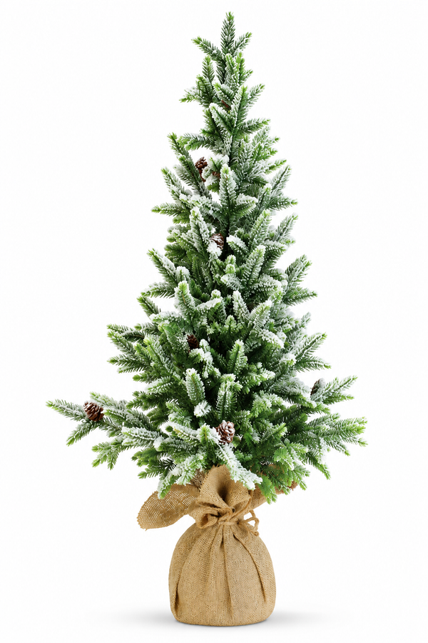 Decorative Snowy Tree in Jute Pot 90 cm