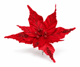 Red Velvet Poinsettia Clip – 25cm