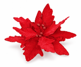Red Velvet Poinsettia Clip – 25cm