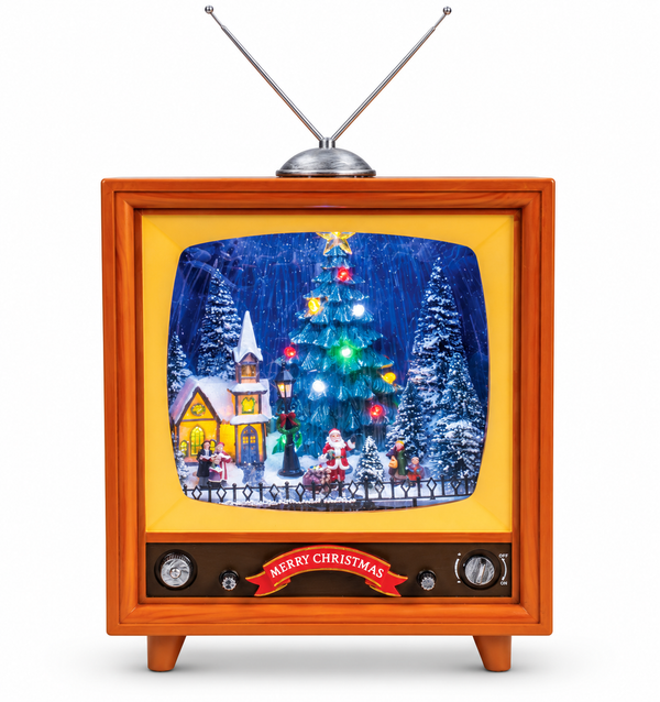 LED Musical Snowing Retro Christmas Television
