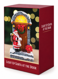 Light-Up Santa at the Door Decoration – 14 cm