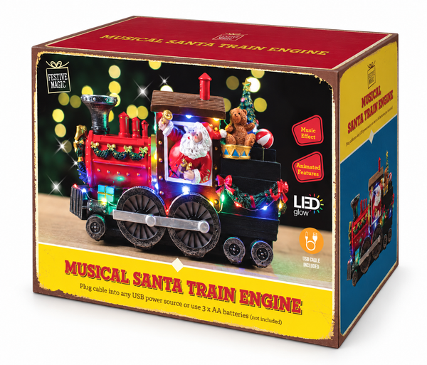 LED Musical Santa Train Engine