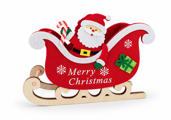 Santa Sleigh Felt Bucket – Large