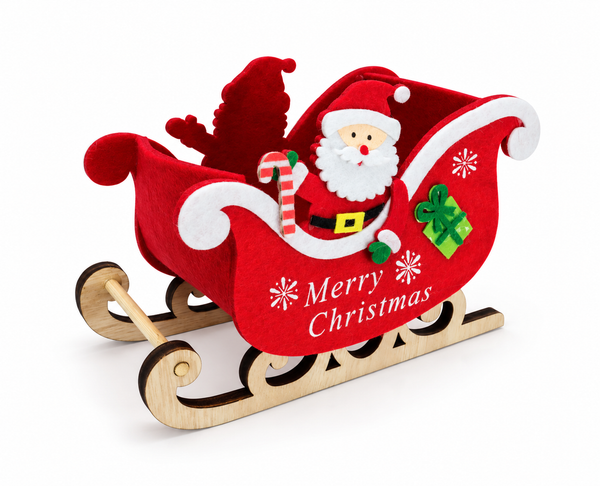 Santa Sleigh Felt Bucket – Small