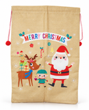 Vintage Christmas Sack with Pom Poms - 69 x 49 cm