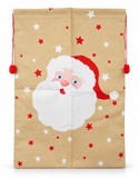 Vintage Christmas Sack with Pom Poms - 69 x 49 cm