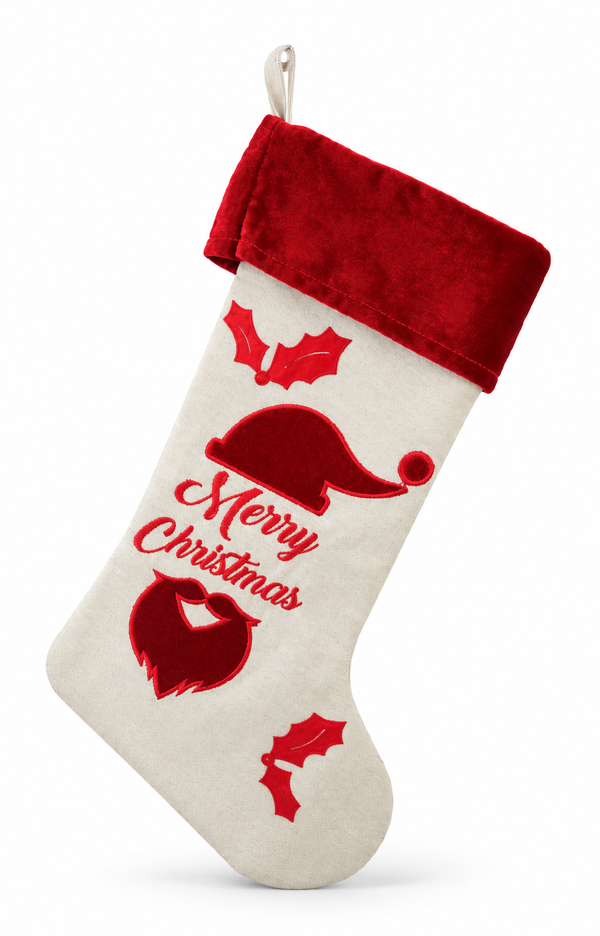 Deluxe Canvas Christmas Stocking - 53 cm