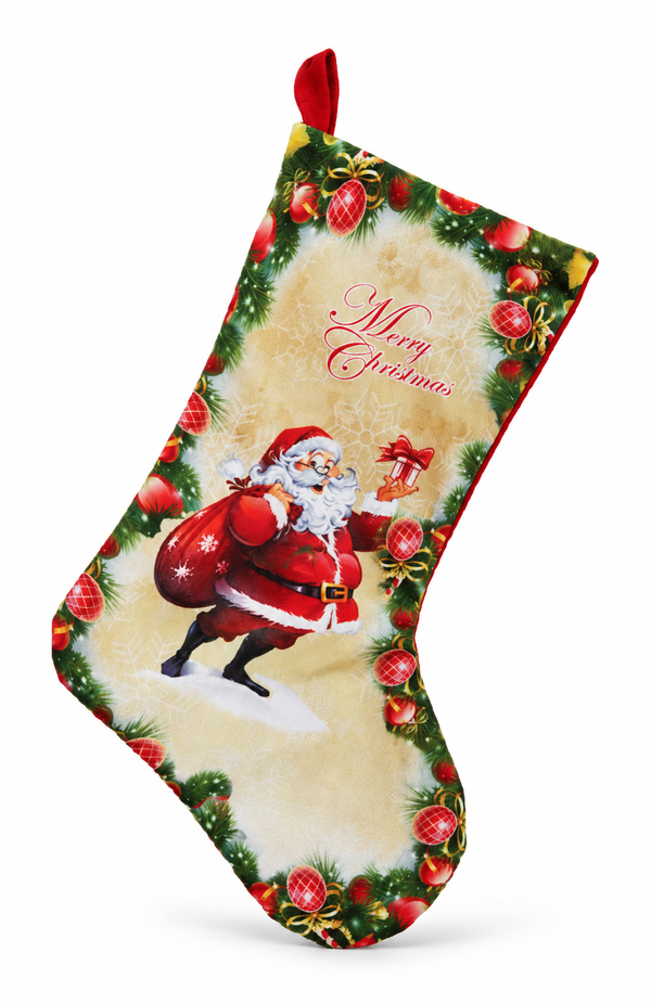 Traditional Printed Christmas Stocking - 50 cm