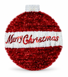 Merry Christmas Tinsel Bauble Plaque – 45 × 38 cm