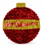Merry Christmas Tinsel Bauble Plaque – 45 × 38 cm