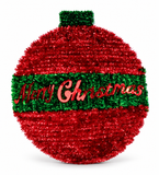 Merry Christmas Tinsel Bauble Plaque – 45 × 38 cm