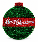 Merry Christmas Tinsel Bauble Plaque – 45 × 38 cm