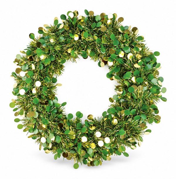 Dual-Tone Dot Tinsel Christmas Wreath 30 cm