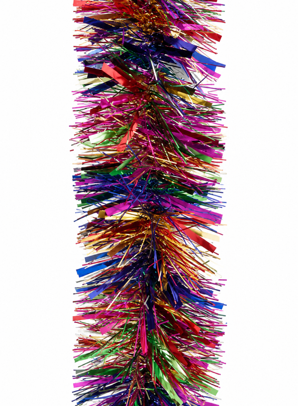 Rainbow Mixed-Cut Christmas Tinsel – 2m