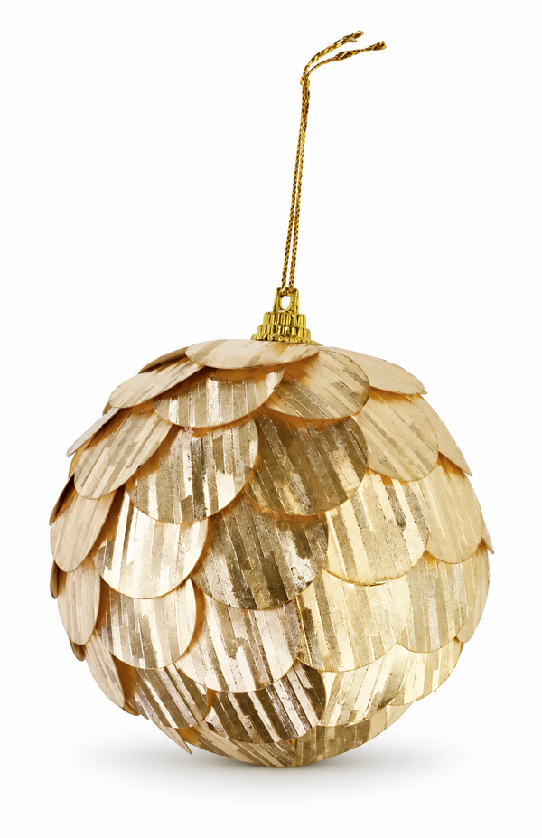 Metallic Pinecone Christmas Bauble 80 mm