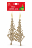 Glitter Hanging Christmas Decorations – 2 Pack