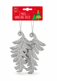 Glitter Hanging Christmas Decorations – 2 Pack