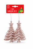 Glitter Hanging Christmas Decorations – 2 Pack