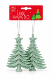 Glitter Hanging Christmas Decorations – 2 Pack