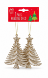 Glitter Hanging Christmas Decorations – 2 Pack