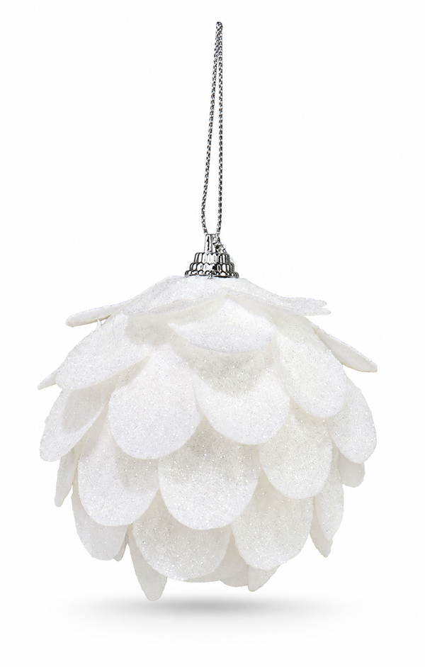 White Petal Christmas Decoration 80 mm