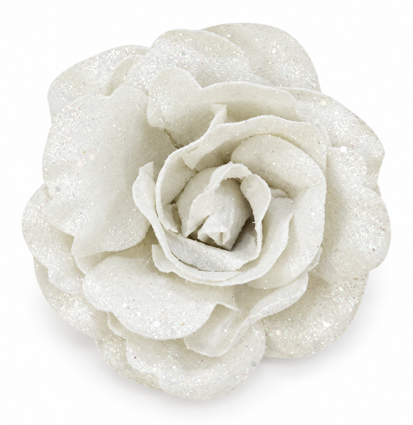 Glitter Rose Clip – Single Bloom