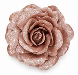 Glitter Rose Clip – Single Bloom