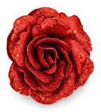Glitter Rose Clip – Single Bloom