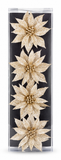 Glitter Poinsettia Clips – 4 Pack