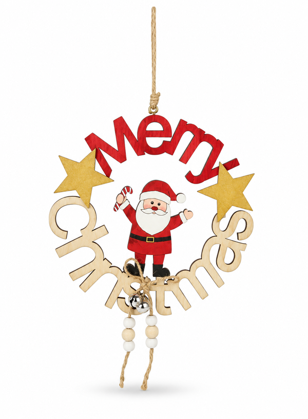 Merry Christmas Santa Hanging Plaque – 22 cm