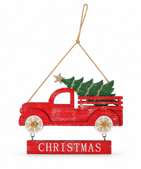 Christmas Pickup Truck Hanging Sign – 20 cm