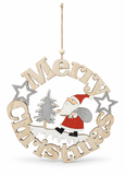 Whitewash Merry Christmas Wreath Plaque – 28 cm