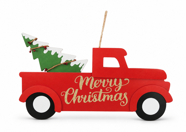 Merry Christmas Truck Hanging Sign