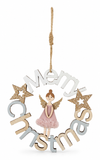 Merry Christmas Angel Wreath Plaque