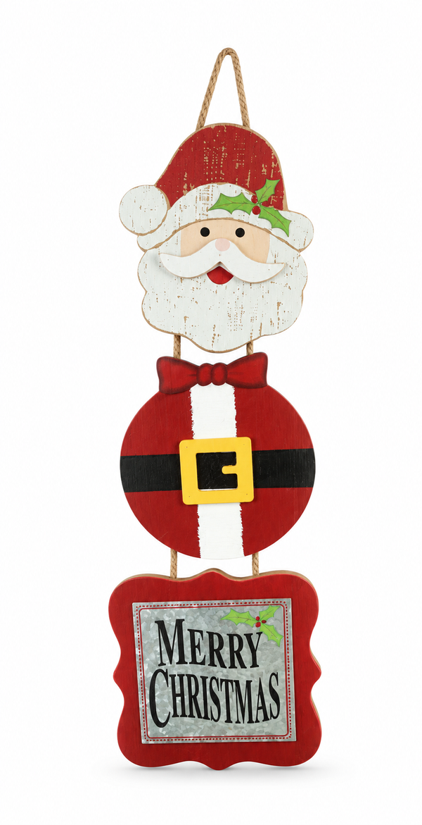 Vintage Jointed Santa Hanging Plaque – 68 cm