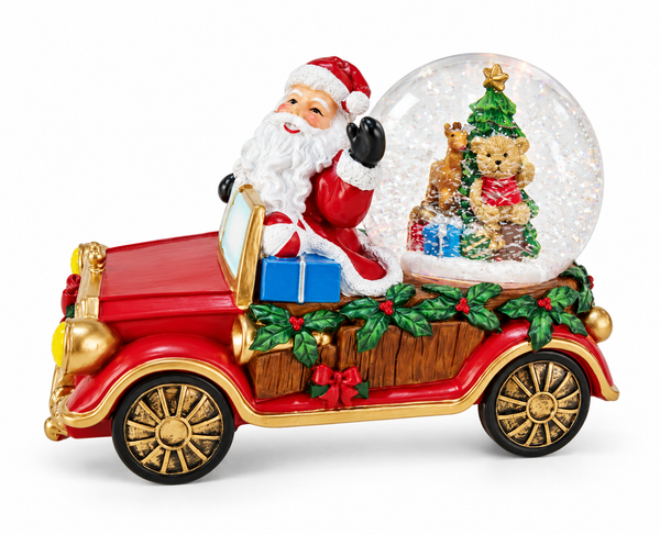 LED Musical Santa Truck Snow Globe – 100 mm