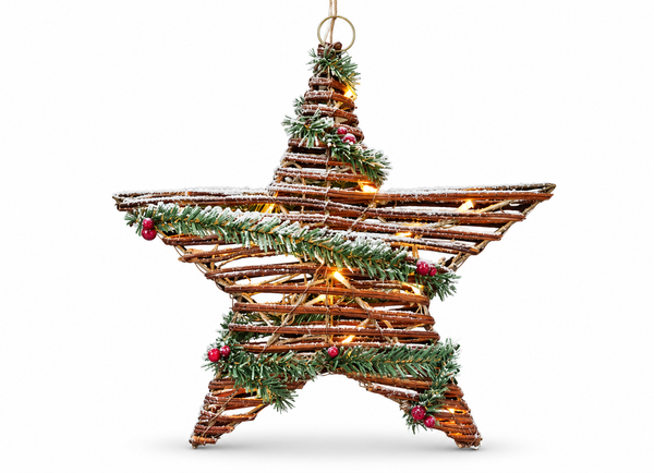 Light Up Snowy Forest Star – 38cm