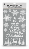 White Sketch Style Window Cling Decorations