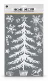 White Sketch Style Window Cling Decorations