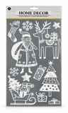 White Sketch Style Window Cling Decorations