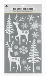 White Sketch Style Window Cling Decorations