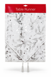 White Foil Christmas Table Runner – 180 cm